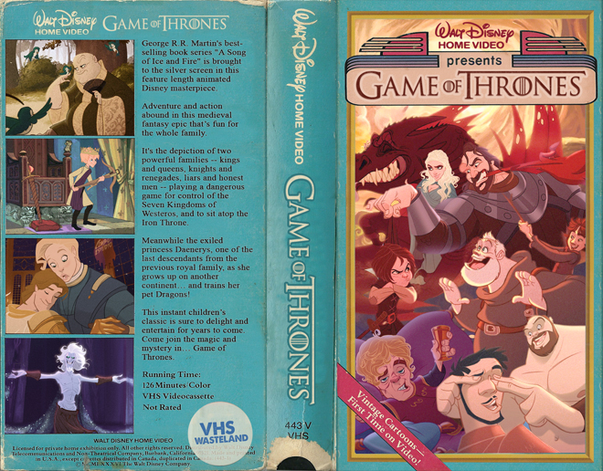 DISNEYS GAME OF THRONES CUSTOM VHS COVER CUSTOM VHS COVER, MODERN VHS COVER, CUSTOM VHS COVER, VHS COVER, VHS COVERS